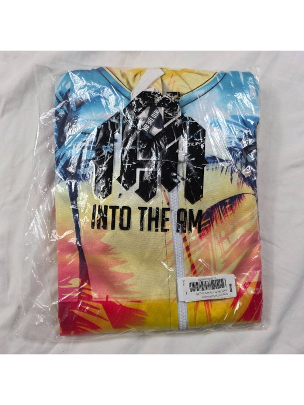Into The AM Tropical Sunset Hoodie Adults Size XS Palm Tree All Over Print